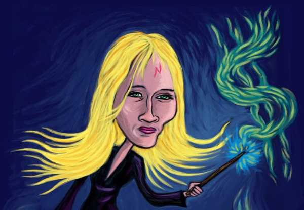 Caricature JK Rowling (détail) - Illustration de Gilderic