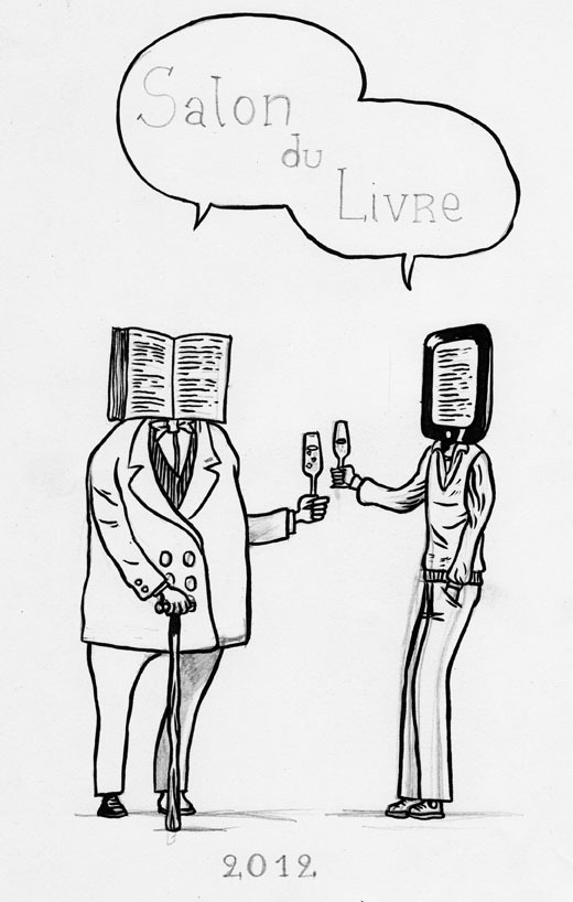 Salon du Livre 2012 (Du livre à l'e-book), projet 2 - Illustration : Gilderic