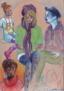 Des visages, des figures (recherches graphiques) - dessin : Gilderic