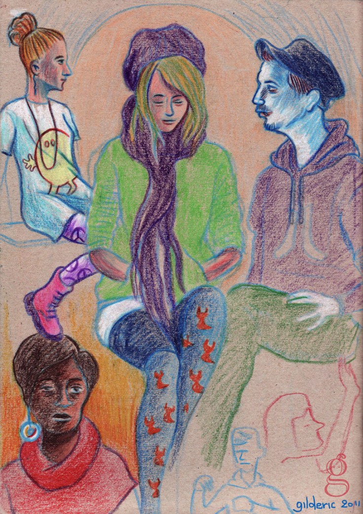 Des visages, des figures (recherches graphiques) - dessin : Gilderic