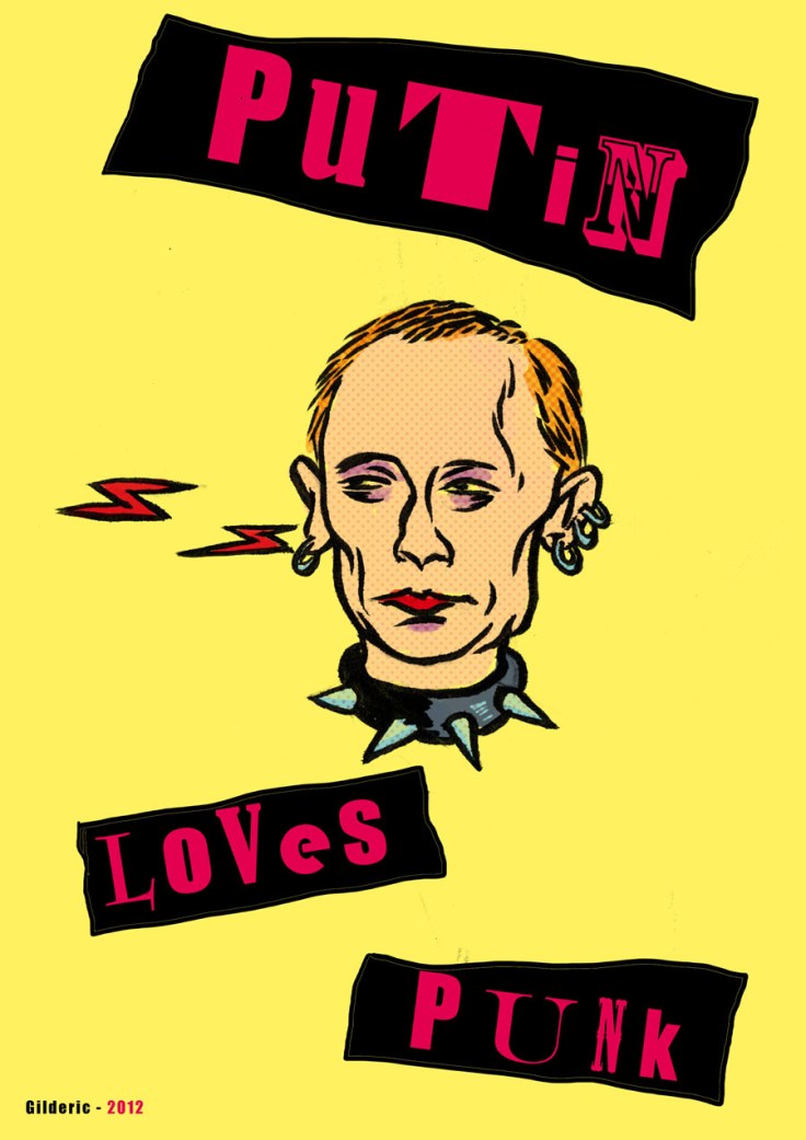 Vladimir Putin loves punk (poster) - caricature : Gilderic