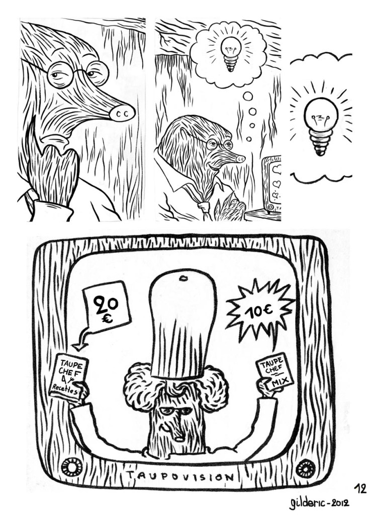 Taupe Chef page 12 (noir et blanc) - Une BD de Gilderic