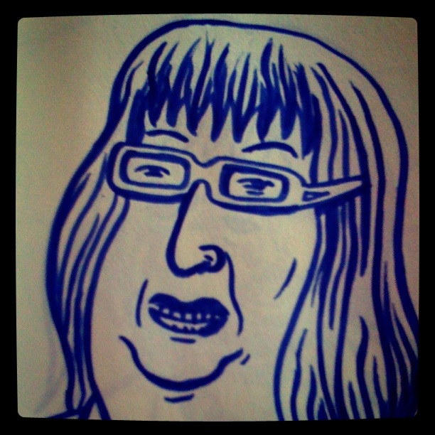 La femme du talk show - Dessin de Gilderic (Instagram)