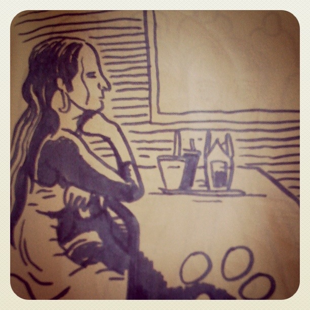 Au fast-food - dessin de Gilderic (Instagram)