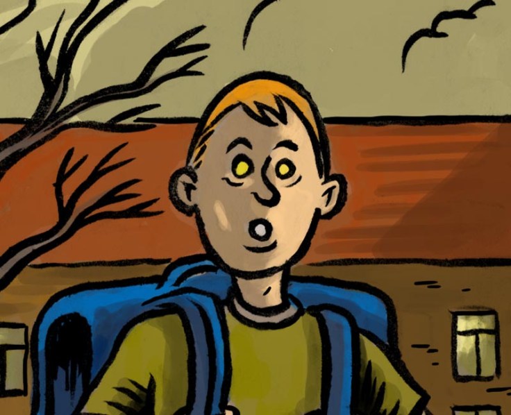 Etrange écolier (Etrange automne, détail) - Illustration : Gilderic