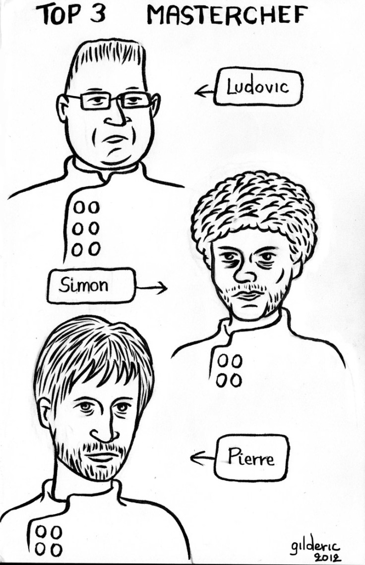 Top 3 Masterchef : Ludovic, Simon et Pierre - dessin : Gilderic