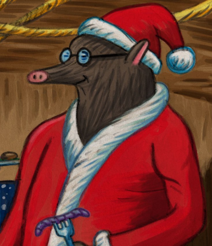 Taupe Chef Christmas (detail) - illustration : Gilderic