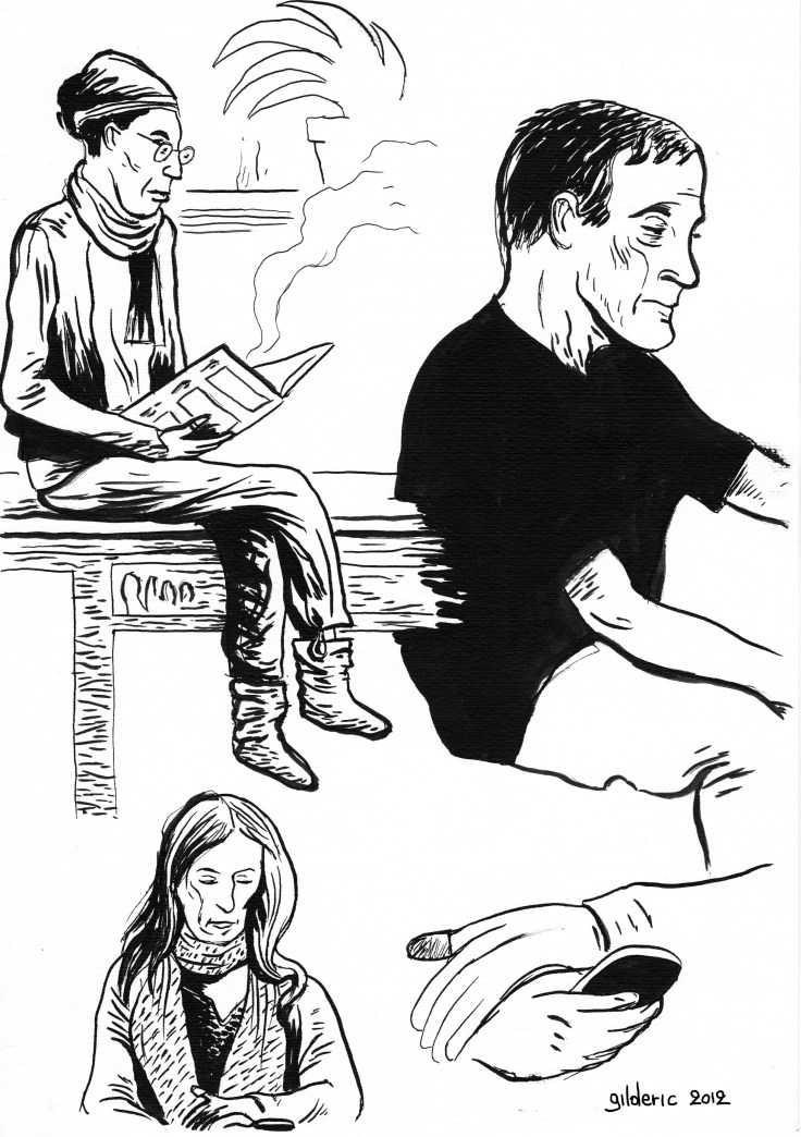 Visages, figures : encre et modèles - Dessin de Gilderic