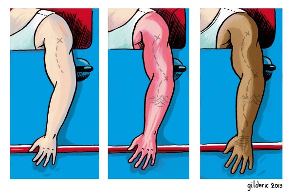 Le bras du Français - dessin humoristique