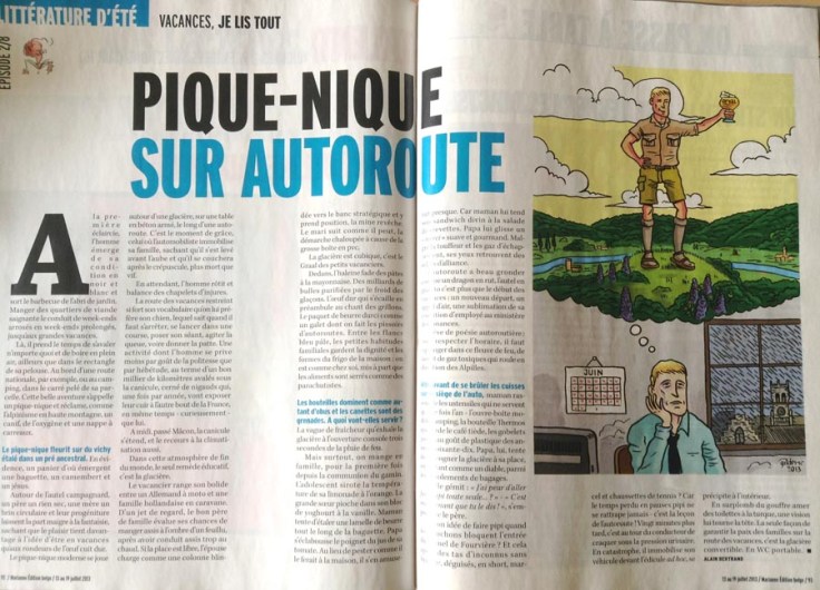 pique nique sur autoroute (Marianne Belgique) - Dessin de Gilderic