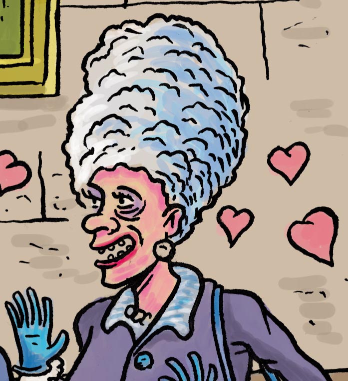 Visite guidée (détail : Marge Simpson) - Dessin de Gilderic