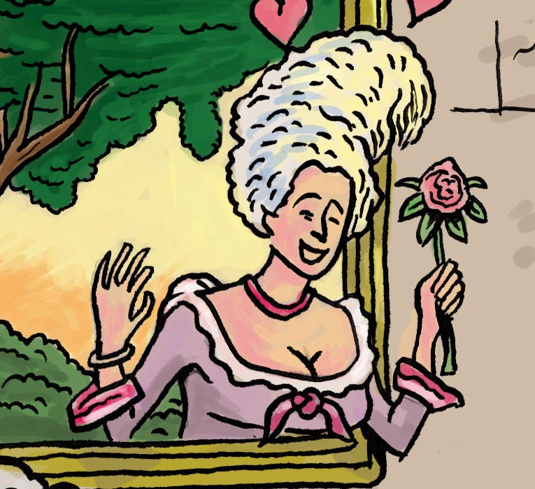 Visite guidée (détail d'un tableau) - Dessin de Gilderic