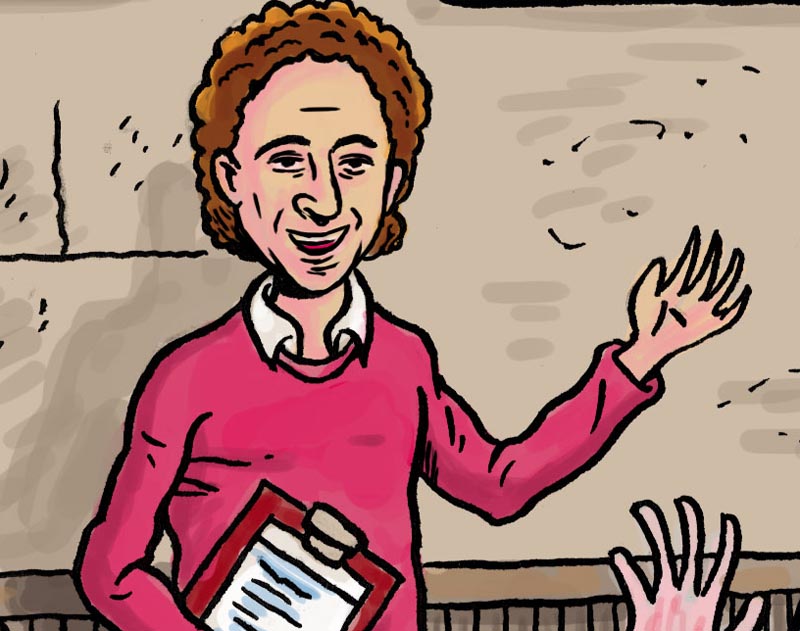 Visite guidée (détail : Stephane Bern) - Dessin de Gilderic