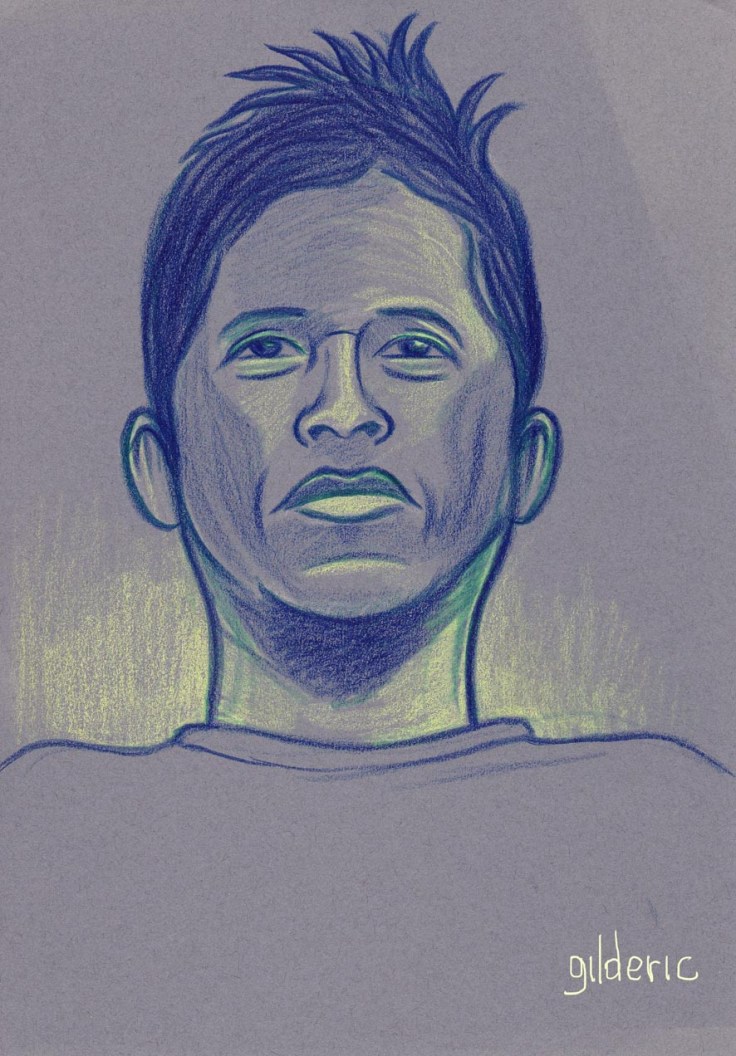 Des visages, des figures : visage masculin (portrait) - dessin de Gilderic