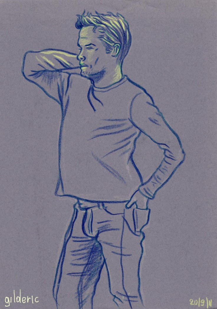 Des visages, des figures : silhouette masculine - dessin de Gilderic