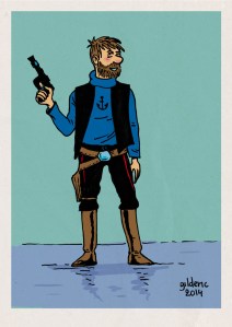 Tintin Star Wars : Haddock Solo - Dessin de Gilderic