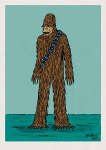 Tintin Star Wars : Chewbacca le Yeti - Dessin de Gilderic