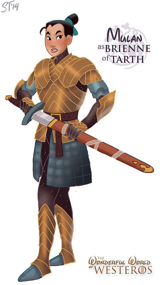 Mulan est Brienne de Tarth (dessin : DjeDjehuti)