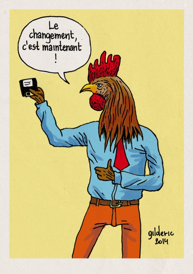 Elections 2014 : le coq et la disquette -  Dessin de Gilderic