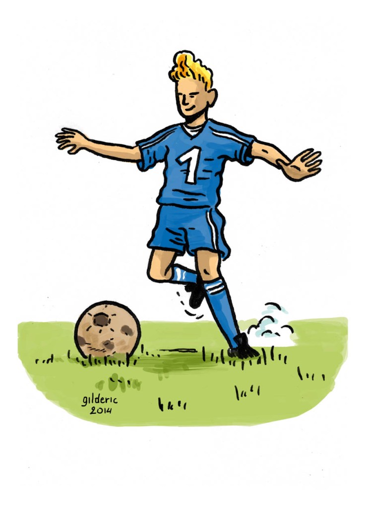 Jeune footballeur (dessin couleur)