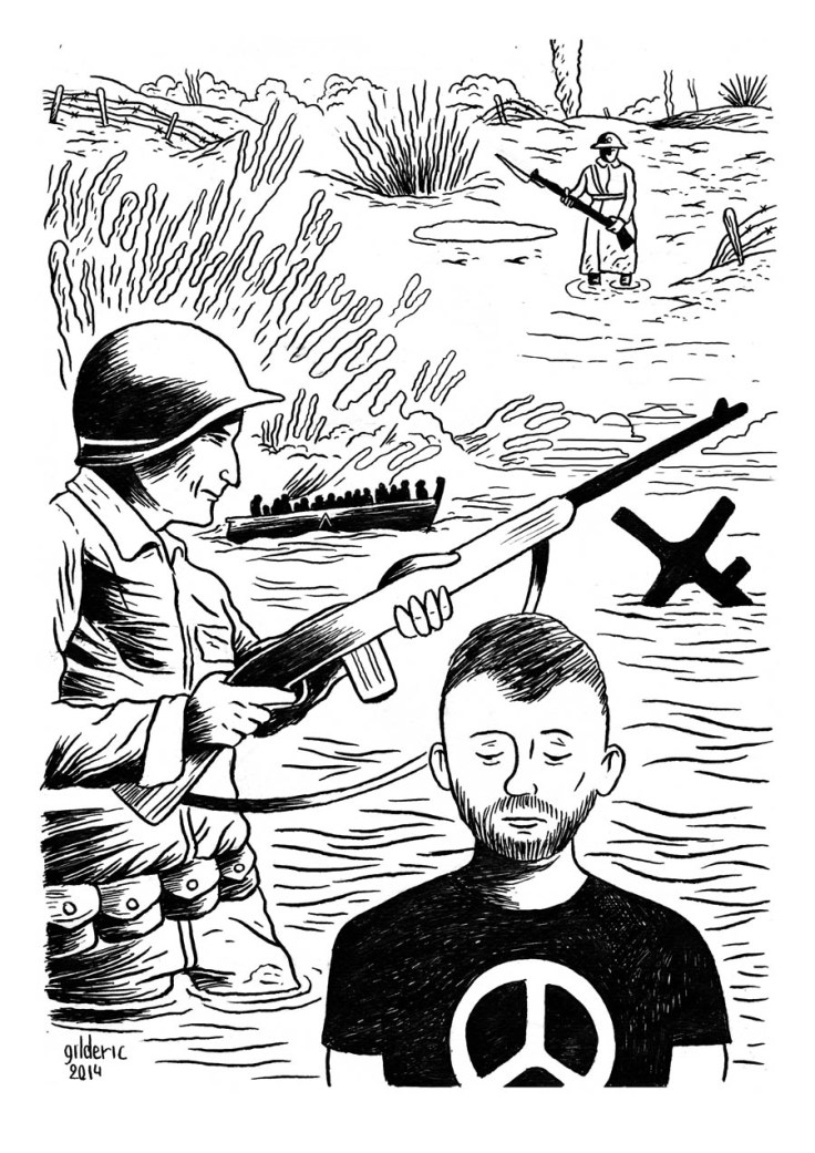 Entre 2 guerres (noir et blanc) - dessin de Gilderic