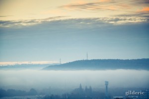 Brume du matin sur la vallée de Liège - Photo : Gilderic