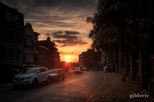 Crépuscule sur Grivegnée (Liège) - Photo : Gilderic