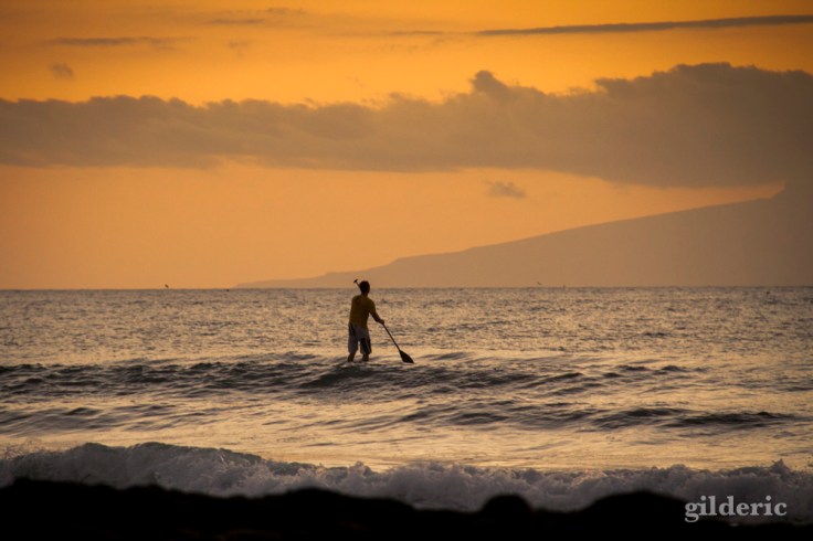 Surfer au crépuscule (Ténérife) - Photo : Gilderic