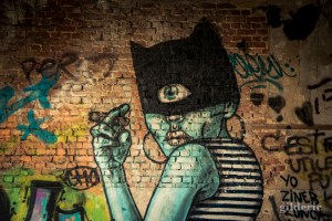 Catwoman cyclope graffiti - Fort de la Chartreuse