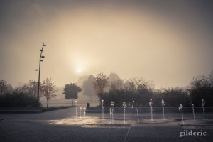 Liège-Guillemins dans le brouillard