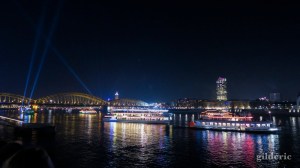 Le Rhin à Cologne, juste avant le feu d'artifice du Nouvel An