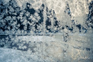 De la glace sur la vitre