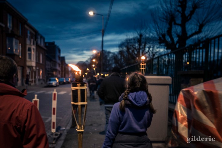 Marche au flambeaux des scouts à la Chartreuse (Liège)