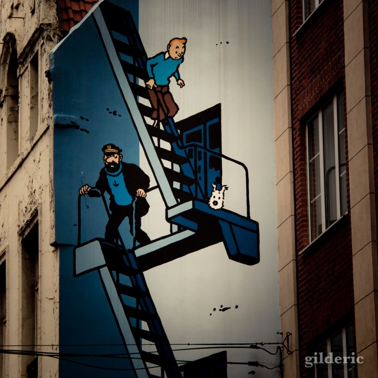 Fresque 'Tintin et Haddock'