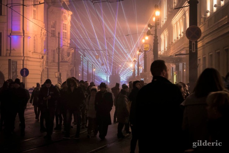 Lasers et musique du Nouvel An à Bratislava