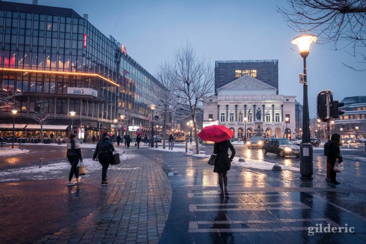 Sous la neige, à Liège