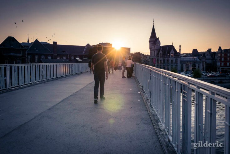 15 août 2018 à Liège : fin de journée sur la passerelle