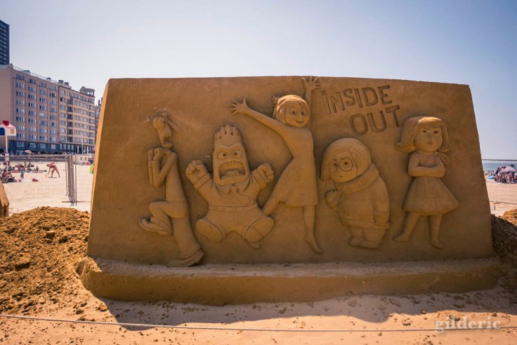 Disney Sand Magic 2018 à Ostende : Inside Out (sculpture de sable)
