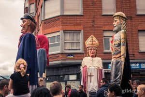 Les géants de Liège en tête du cortège du 15 août 2019 en Outremeuse