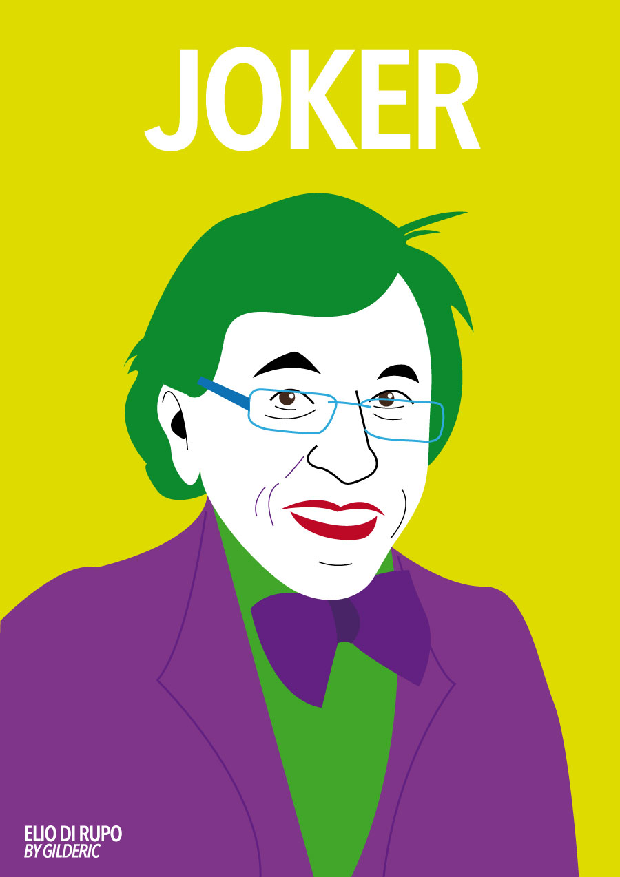 Caricature d'Elio di Rupo en Joker (Batman)