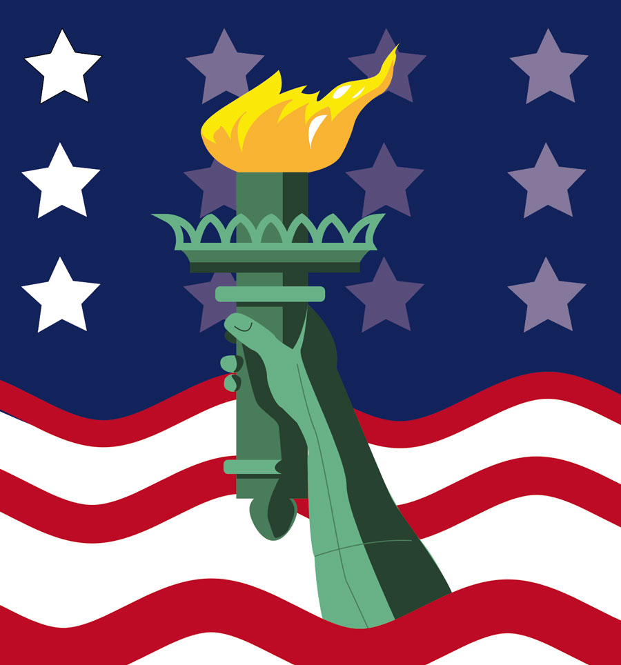 Flambeau de la statue de la Liberté (détail)