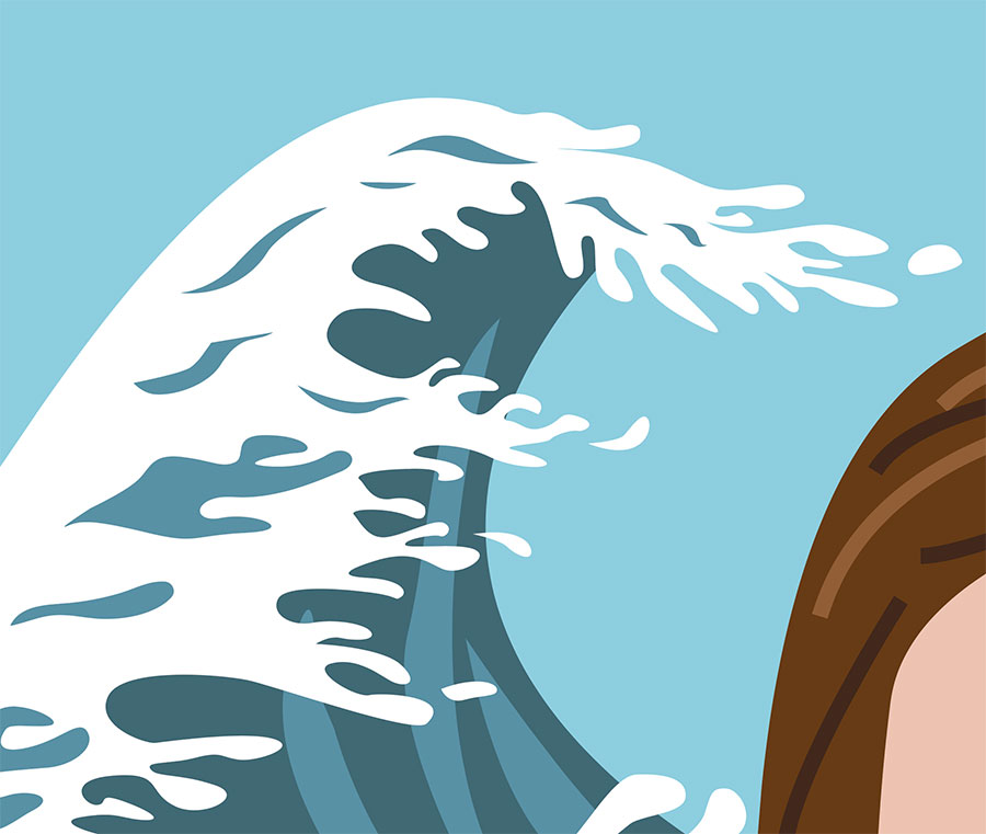 La vague (librement inspirée de l'estampe d'Hokusai)