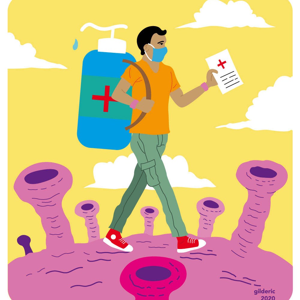 Faut-il partir en vacances à l'étranger en 2020 ? Illustration flat design