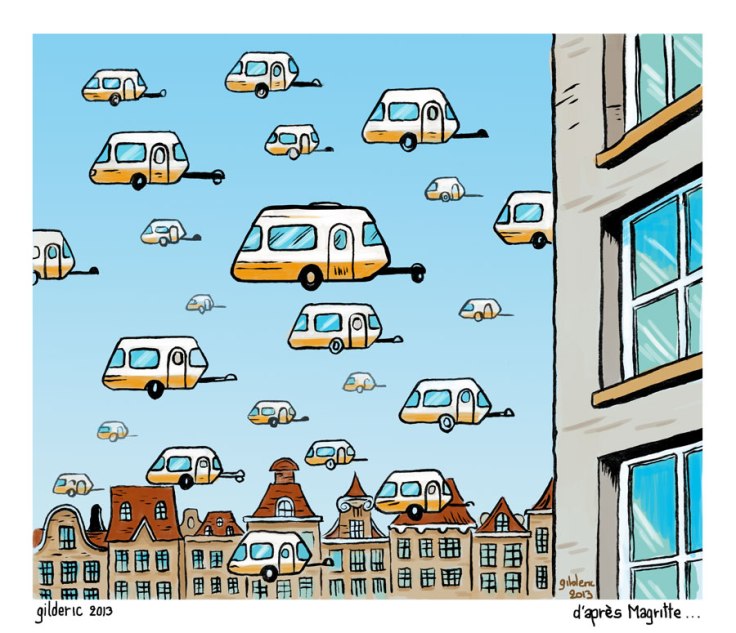 Une caravane en Hollande (hommage à Magritte)