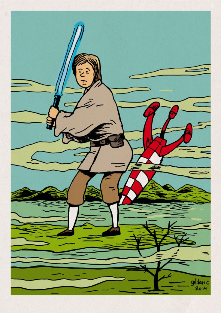 Tintin Skywalker (Tintin vs Star Wars mashup)