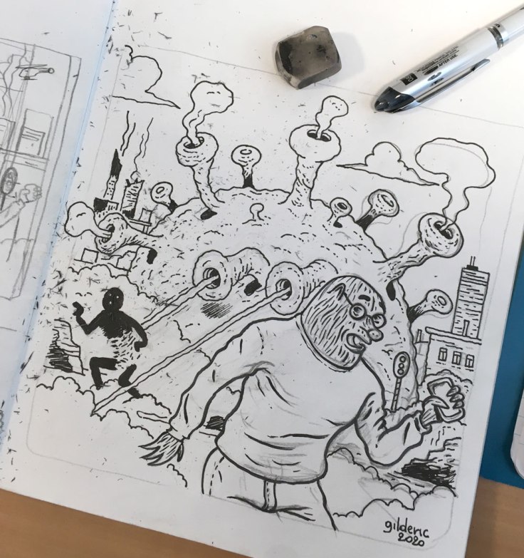 Dessiner le coronavirus :Coronavirus : gommage après encrage