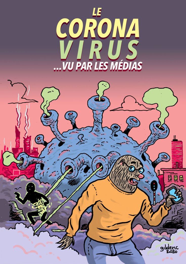 Coronavirus vu par les médias (illustration version affiche)