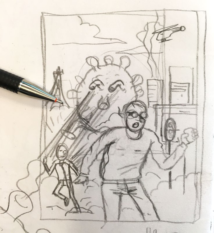 Dessiner le coronavirus : esquisse au crayon