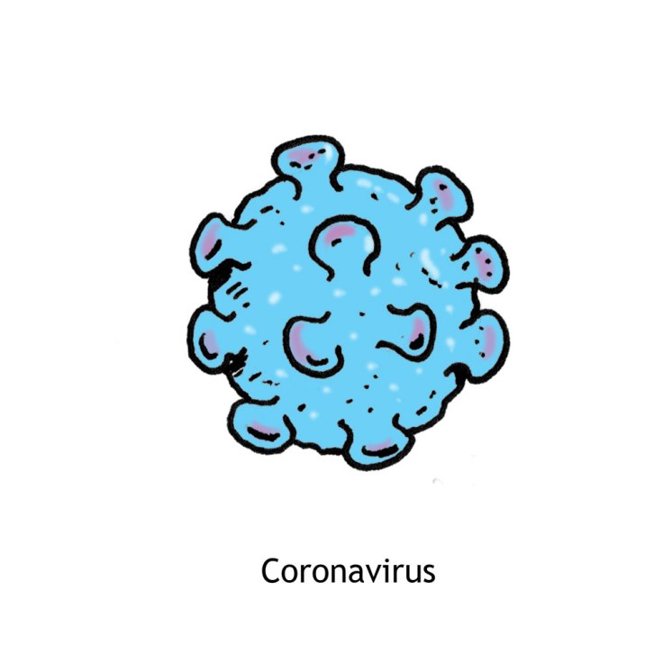 Dessiner le coronavirus (illustration à l'encre)