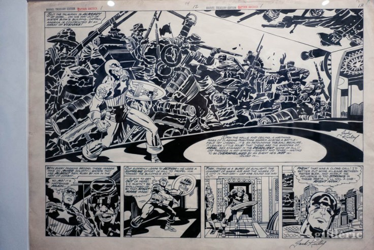 Planche de Captain America, dessinée par Jack Kirby
